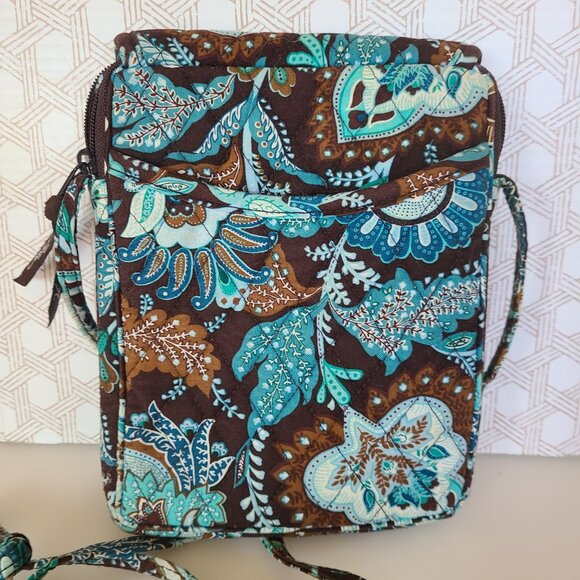 Vera Bradley Hipster Java Blue Floral Cross-Body Bag Adjustable Strap Retired - Picture 8 of 10